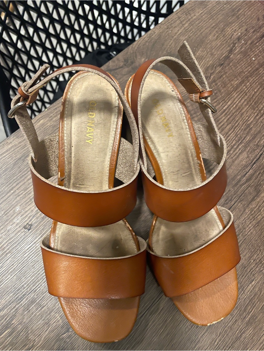Old Navy Women's Brown Two-Band Slingback Sandals